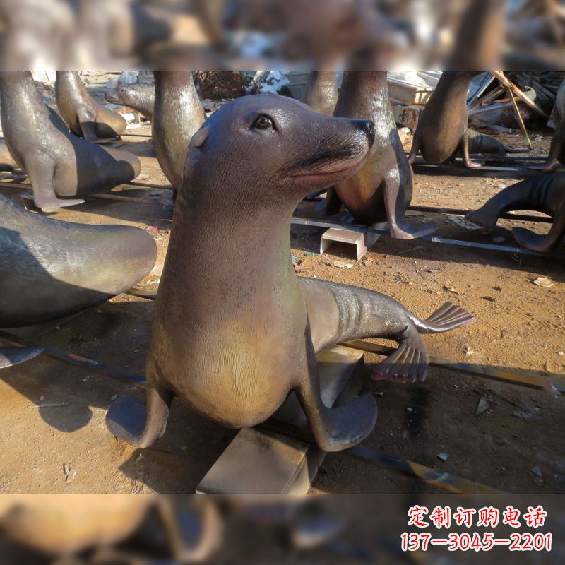 常州玻璃钢海豹雕塑——精美的艺术品