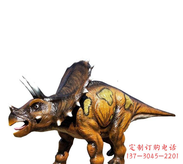 常州玻璃钢仿真恐龙三角龙雕塑——古老动物的最佳再现