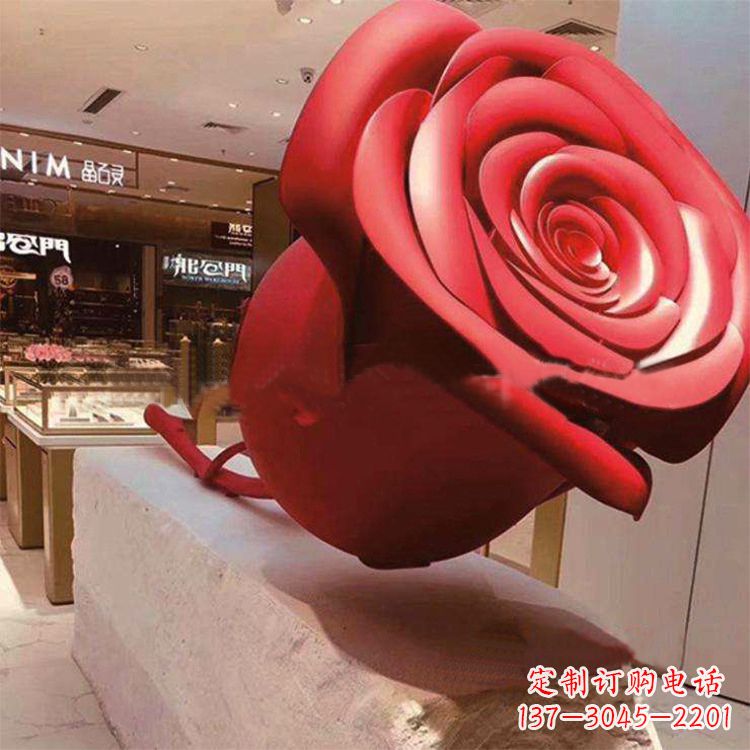 常州玻璃钢玫瑰花雕塑