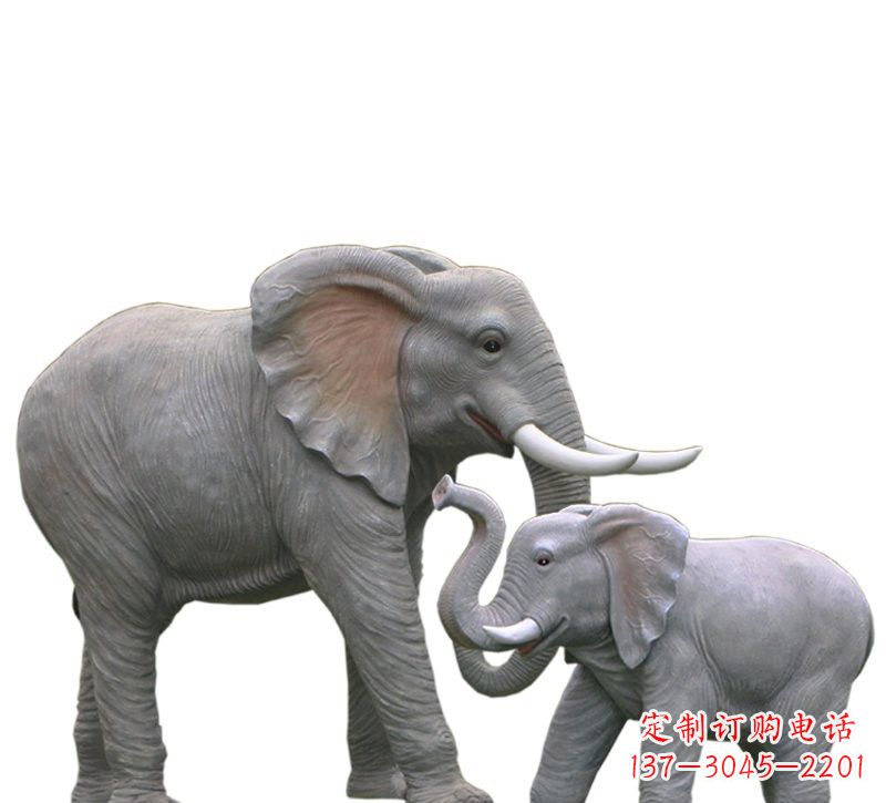 常州玻璃钢仿真母子大象
