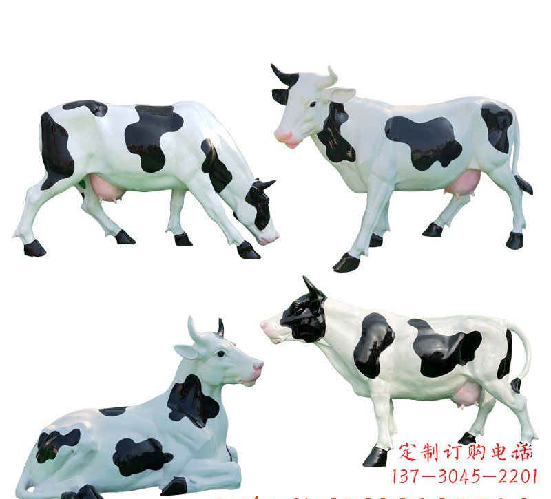 常州玻璃钢仿真奶牛雕塑精美的艺术品