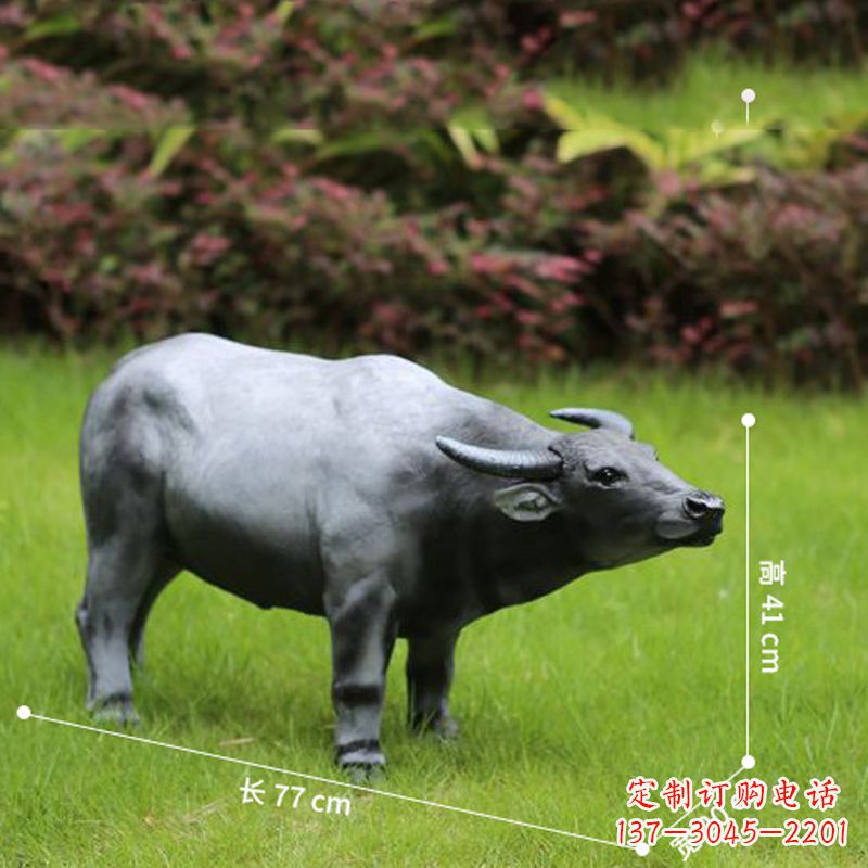 常州玻璃钢仿真水牛雕塑——点缀公园草坪
