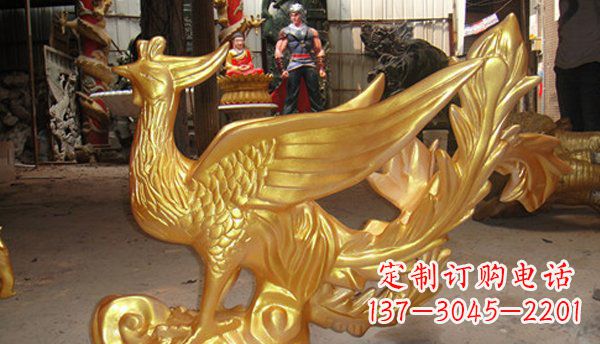 常州玻璃钢凤凰仿铜动物雕塑传承传统文化