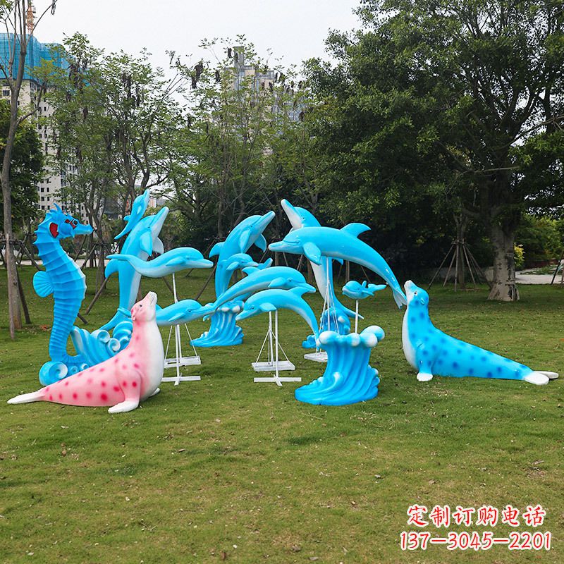 常州玻璃钢海豚雕塑艺术的精美表现