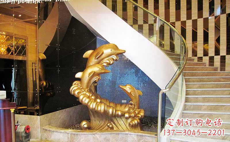 常州玻璃钢海豚雕塑精美的艺术精品