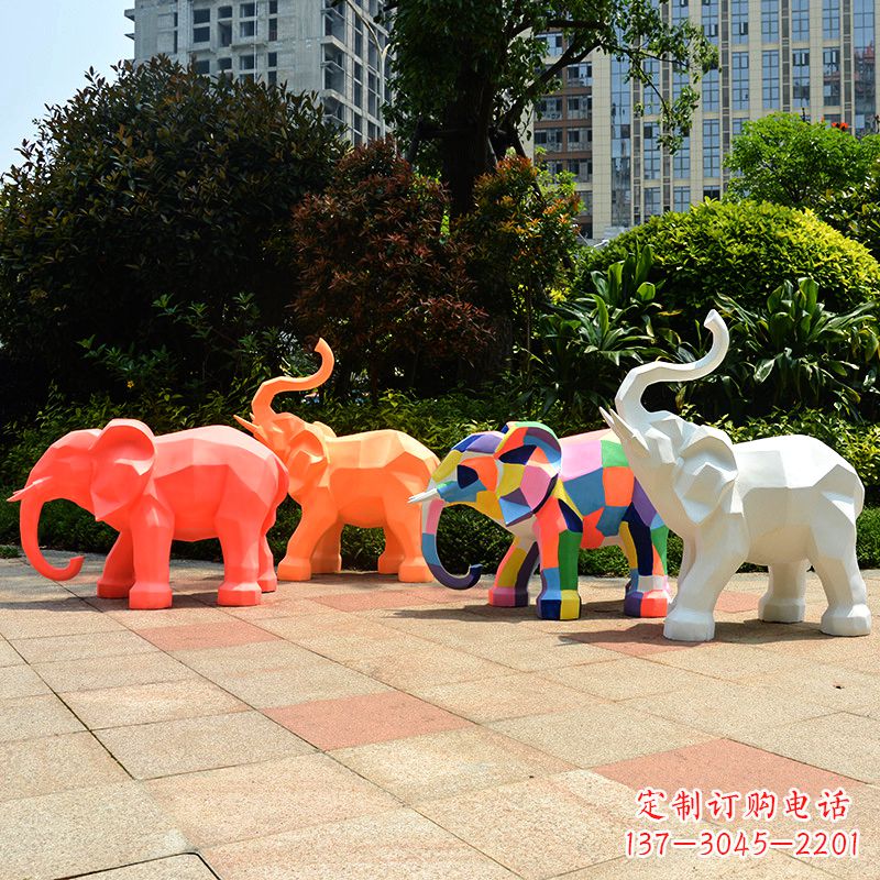 常州金色大象雕塑活跃的商场游乐场