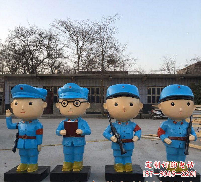 常州玻璃钢卡通红军雕塑
