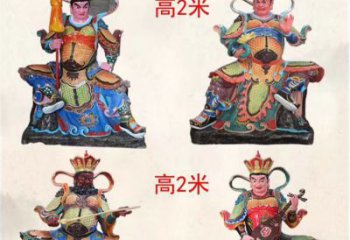常州玻璃钢彩绘四大天王雕塑宏伟壮观的艺术珍品