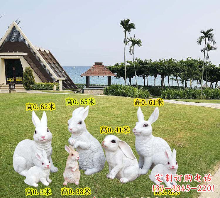 常州玻璃钢兔子雕塑精致的艺术之作