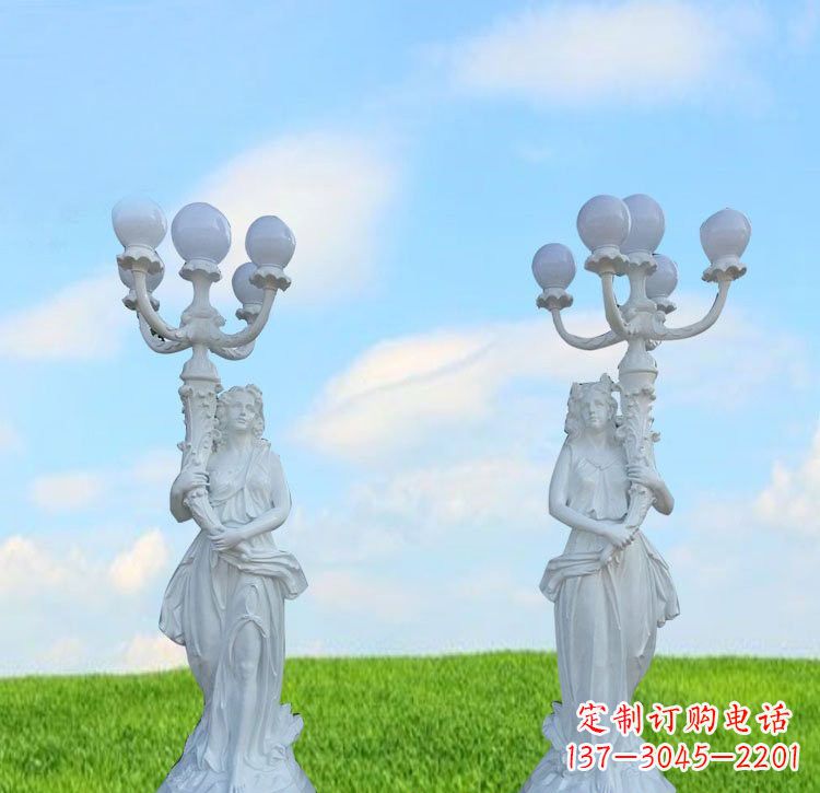 常州玻璃钢西方美女路灯