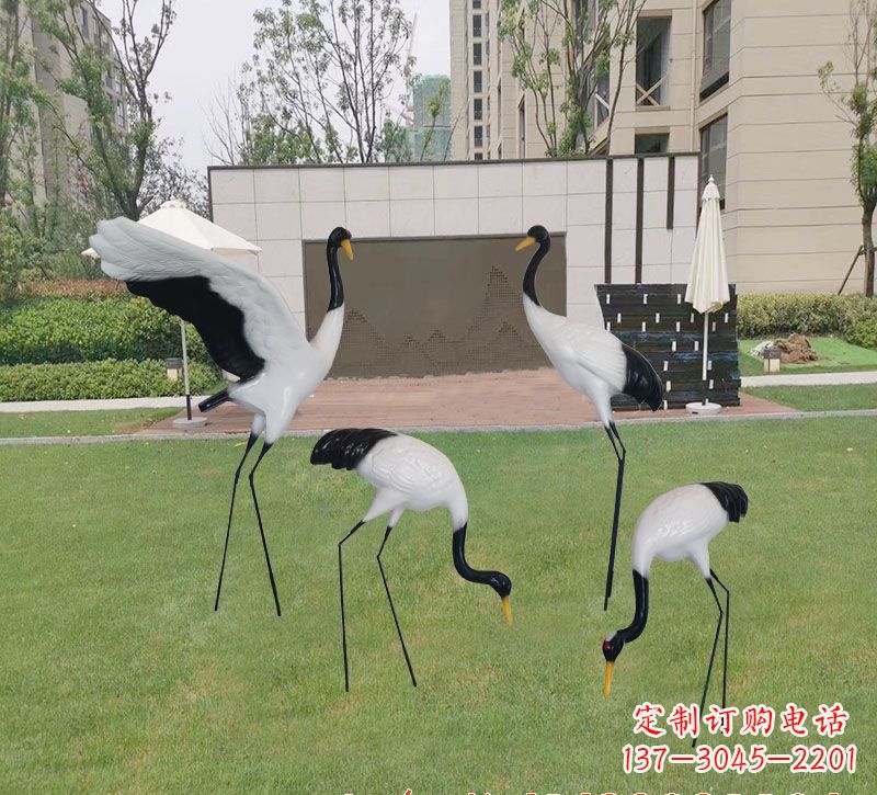 常州精美玻璃钢仙鹤雕塑