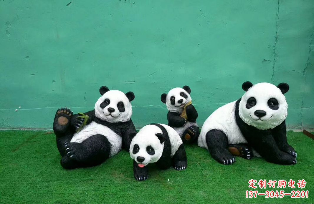 常州玻璃钢熊猫动物雕塑