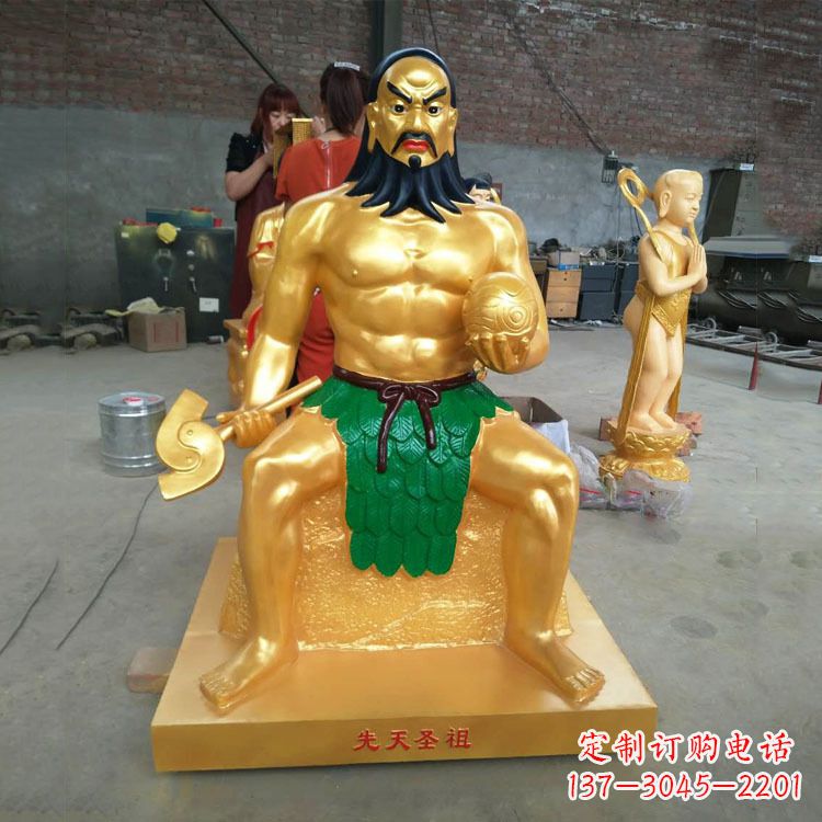 常州玻璃钢炎帝神农氏彩绘神像