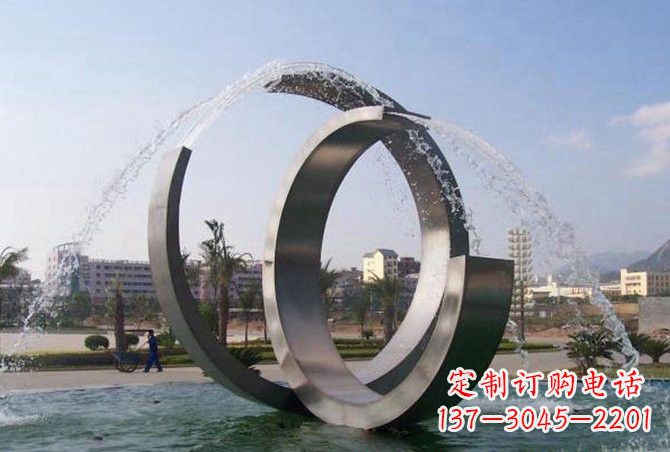 常州不锈钢C形喷泉雕塑精美雕塑艺术
