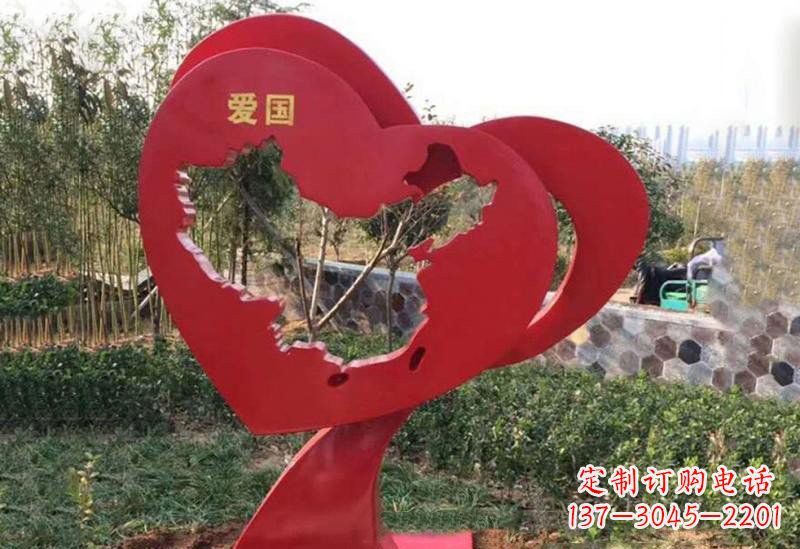 常州不锈钢爱国镂空中国地图雕塑