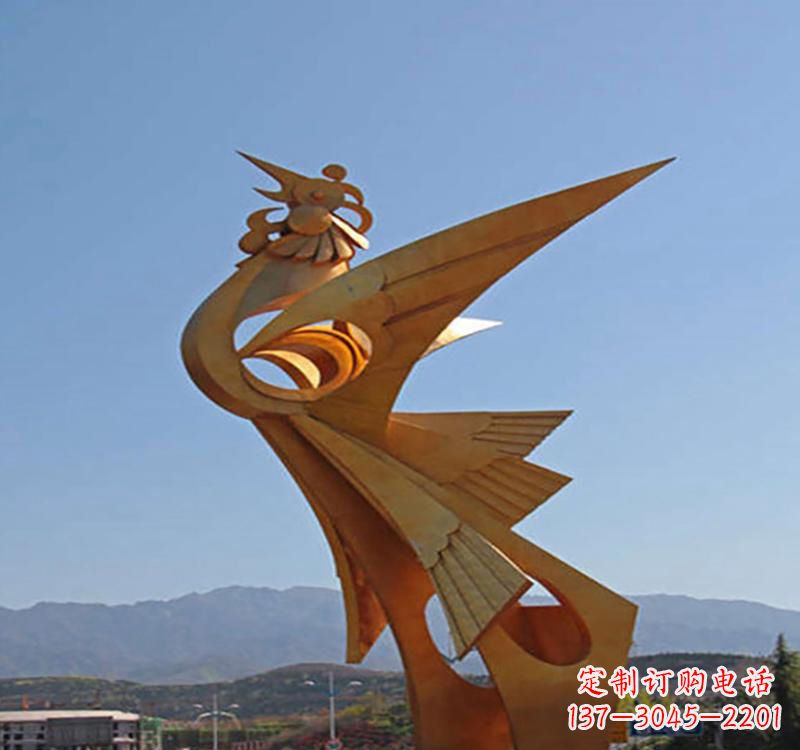 常州不锈钢凤凰雕塑传承瑞雪兆丰年