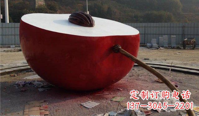 常州精美不锈钢苹果雕塑
