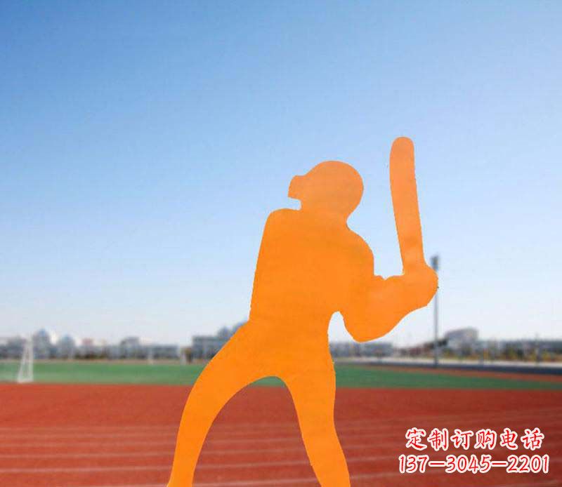 常州不锈钢棒球雕塑