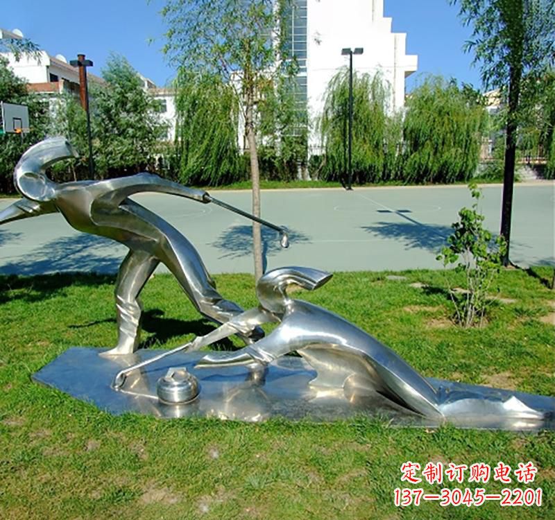 常州不锈钢冰壶雕塑