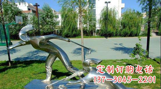 常州不锈钢冰壶运动雕塑