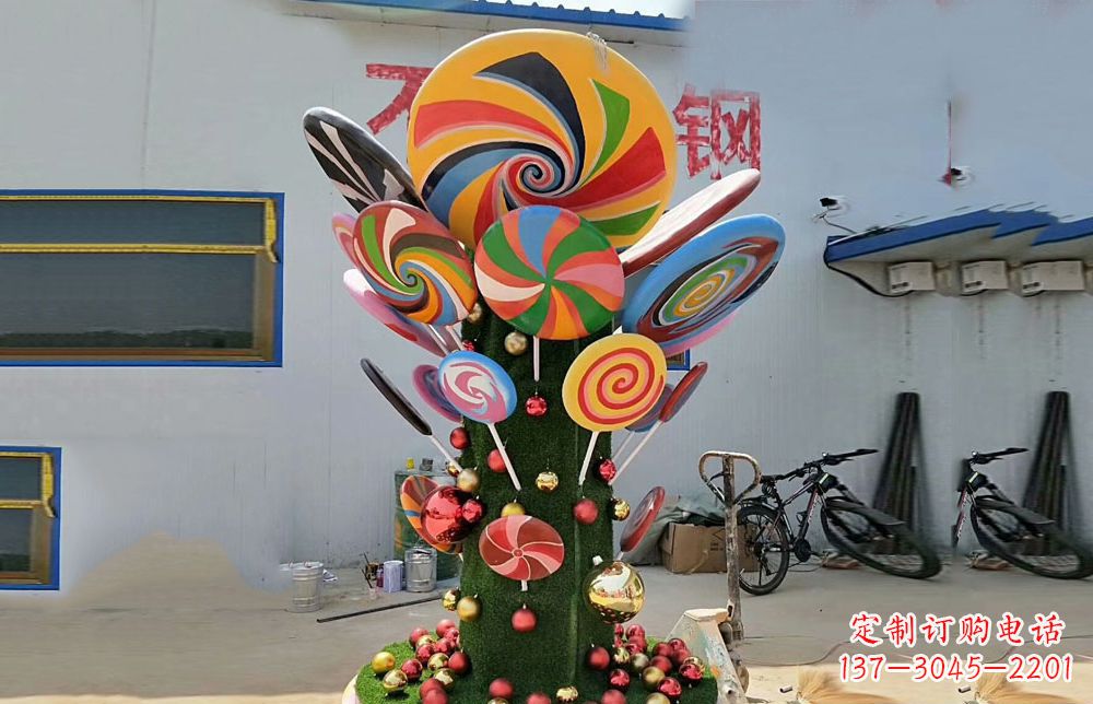 常州不锈钢彩色棒棒糖雕塑艺术与景观的完美结合
