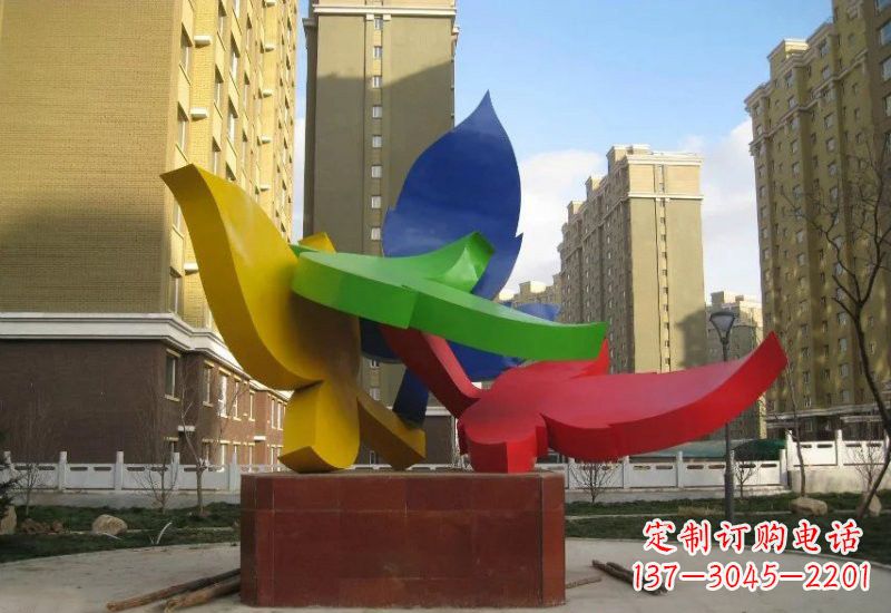 常州不锈钢彩色抽象树叶雕塑