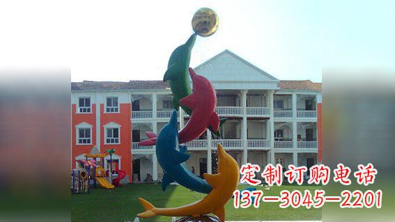 常州精美不锈钢海豚雕塑