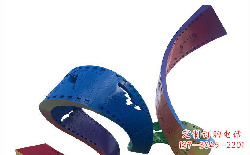 常州不锈钢彩色胶卷公园雕塑精美的艺术珍品