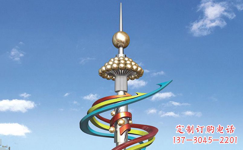 常州不锈钢飘带彩色雕塑——缤纷空间的艺术美学