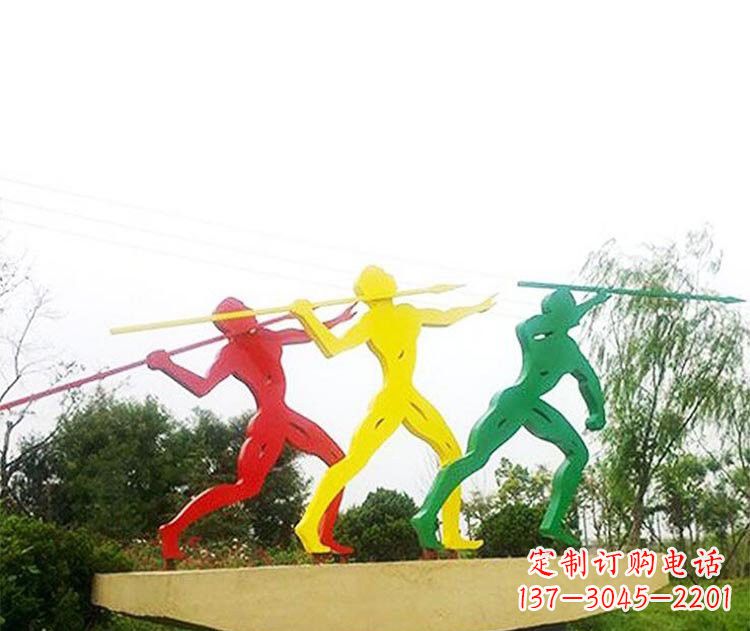 常州不锈钢彩色标枪雕塑精美而富有意义
