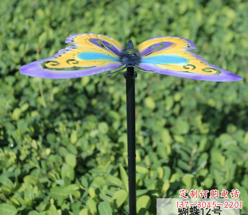 常州不锈钢彩色蝴蝶雕塑点缀园林的艺术之美