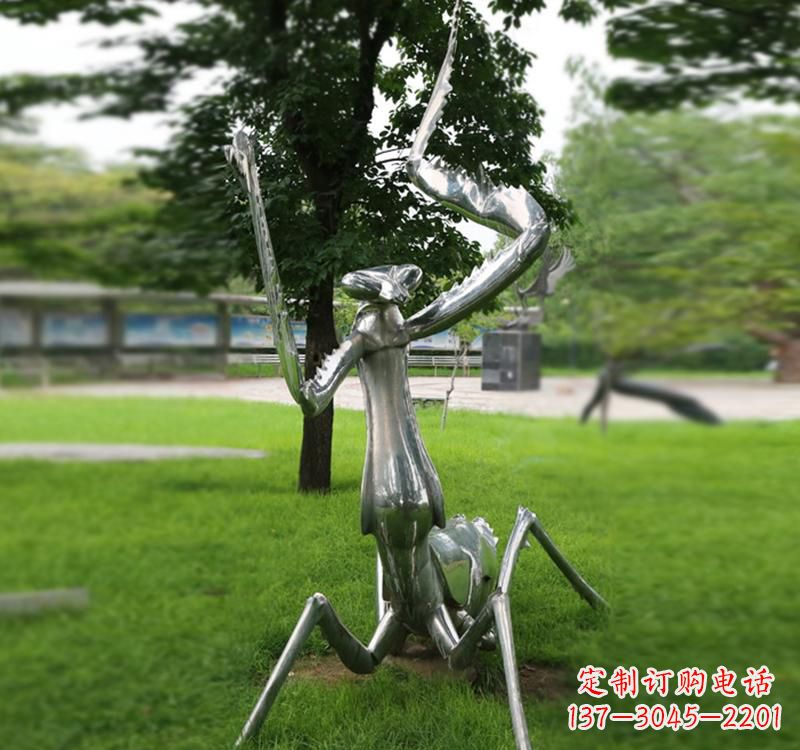 常州不锈钢螳螂雕塑精致美观的艺术品