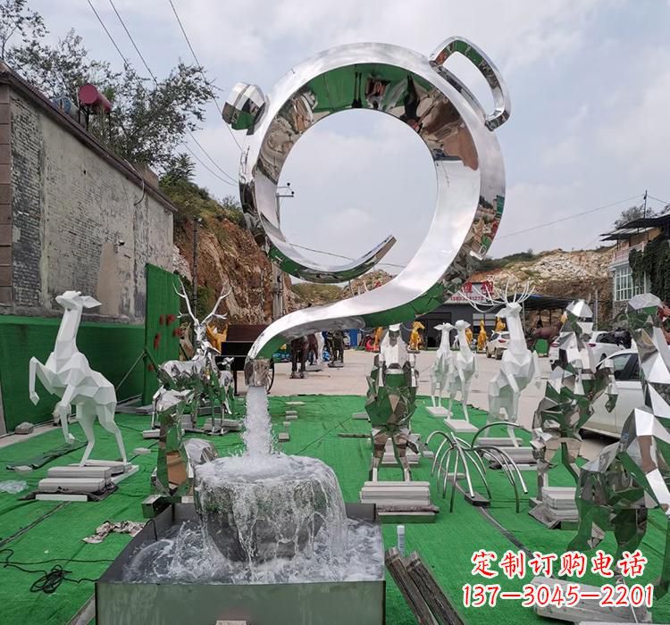 常州不锈钢茶壶雕塑精致美观的艺术品