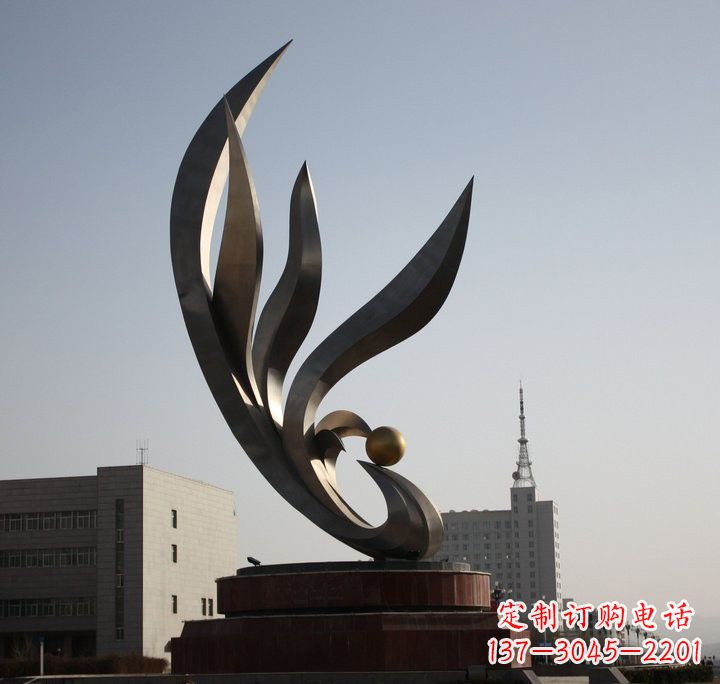 常州不锈钢城市抽象凤凰雕塑222
