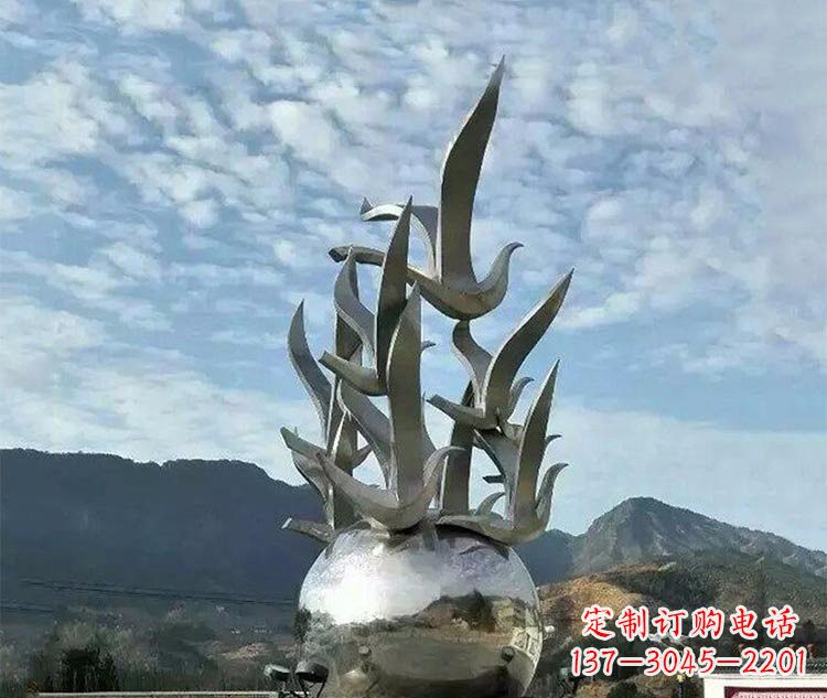 常州不锈钢地球雕塑为和平呼唤