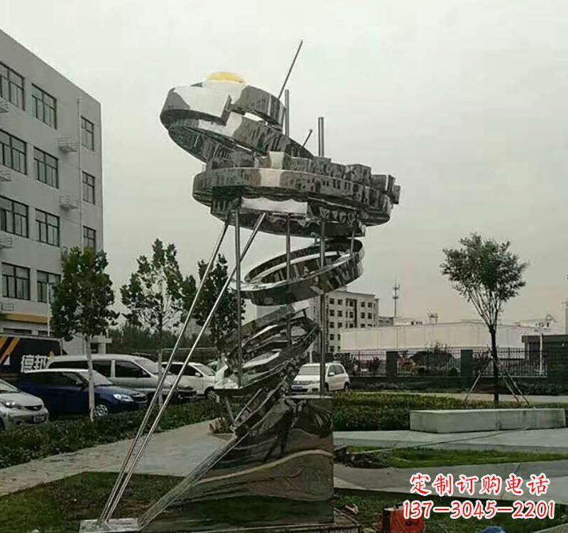 常州不锈钢戒指雕塑——点缀城市美景