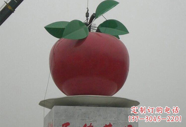 常州不锈钢城市大型苹果雕塑象征着城市繁荣