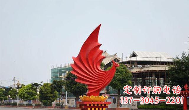 常州不锈钢凤凰雕塑象征着城市繁荣
