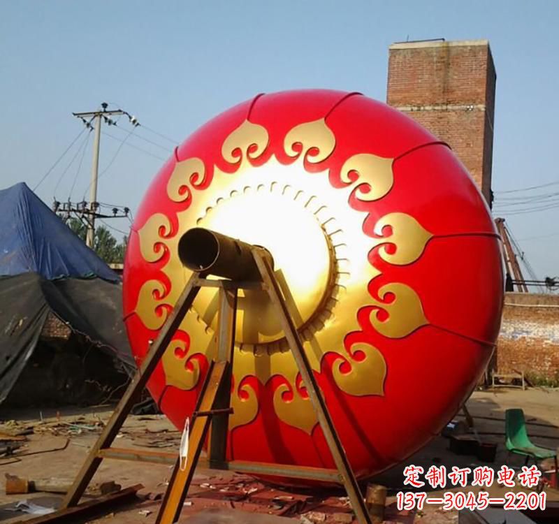 常州不锈钢城市红色灯笼雕塑灯笼象征着繁荣