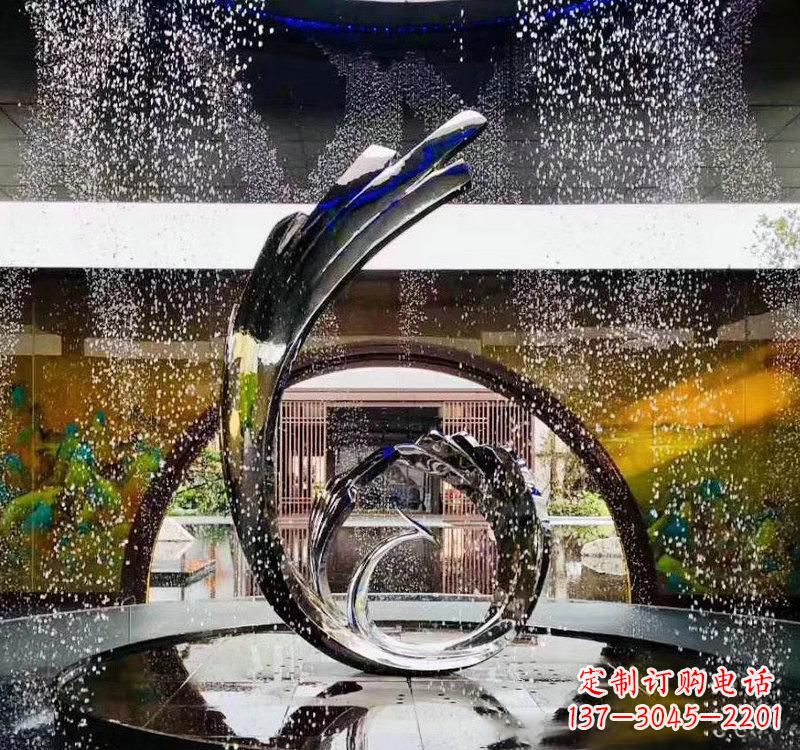 常州不锈钢城市景观喷泉雕塑美丽而又充满力量