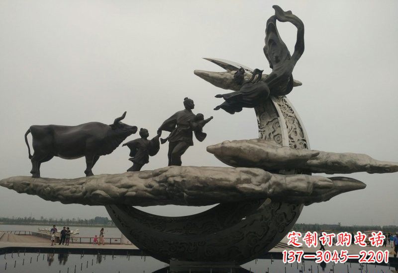常州不锈钢牛郎织女雕塑传说中的爱情