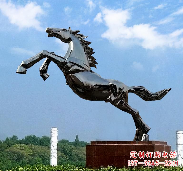 常州不锈钢城市艺术奔马雕塑精美的艺术之作