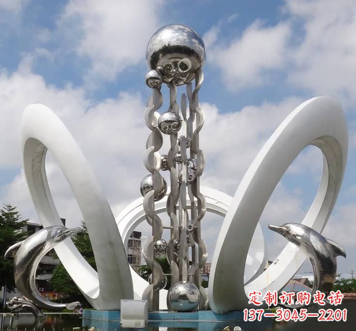 常州不锈钢城市艺术海豚雕塑美丽的海洋守护者