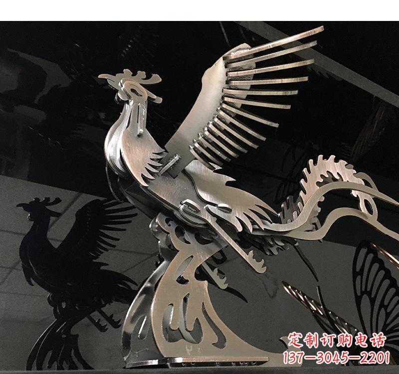 常州不锈钢凤凰雕塑精美的艺术品