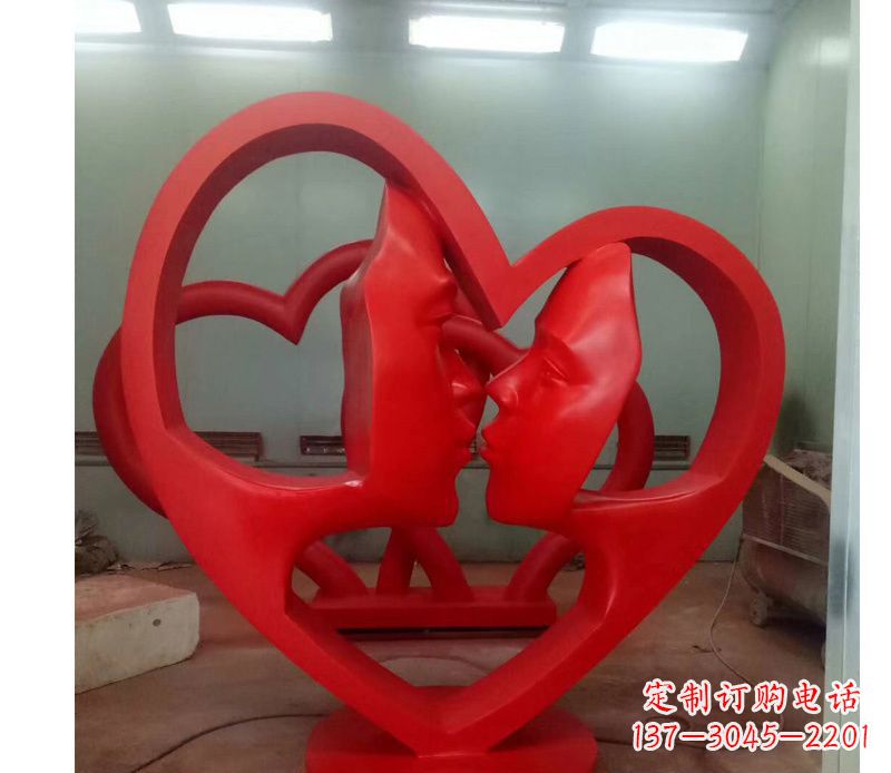 常州不锈钢抽象爱心造型情侣雕塑