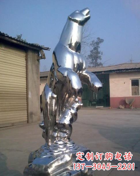 常州不锈钢抽象北极熊雕塑