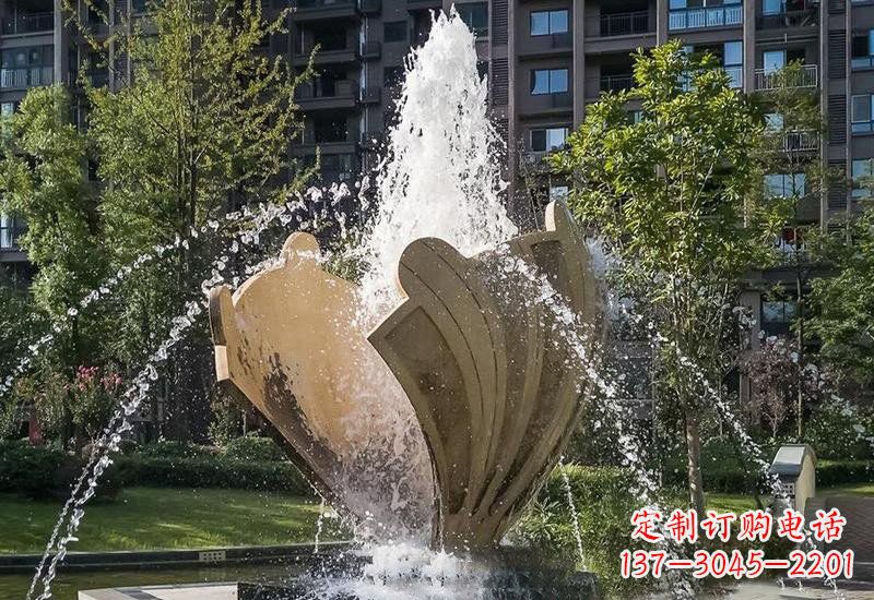 常州不锈钢抽象贝壳喷泉雕塑