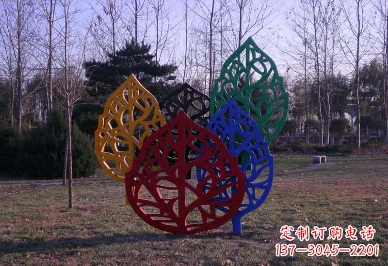 常州精美不锈钢树叶雕塑