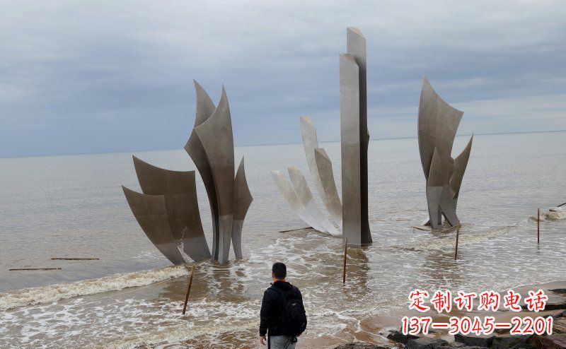 常州不锈钢抽象船帆海边景观雕塑