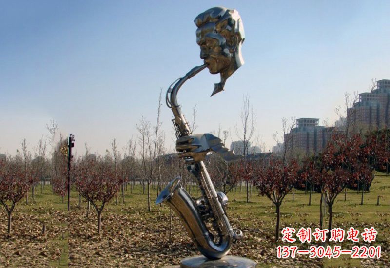 常州不锈钢抽象吹萨克斯人物雕塑